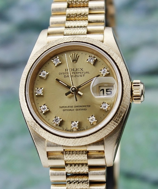 (image for) SUPER RARE 100% ORIGINAL ROLEX LADY SIZE 18K YELLOW GOLD OYSTER PERPETUAL DATEJUST - 69018